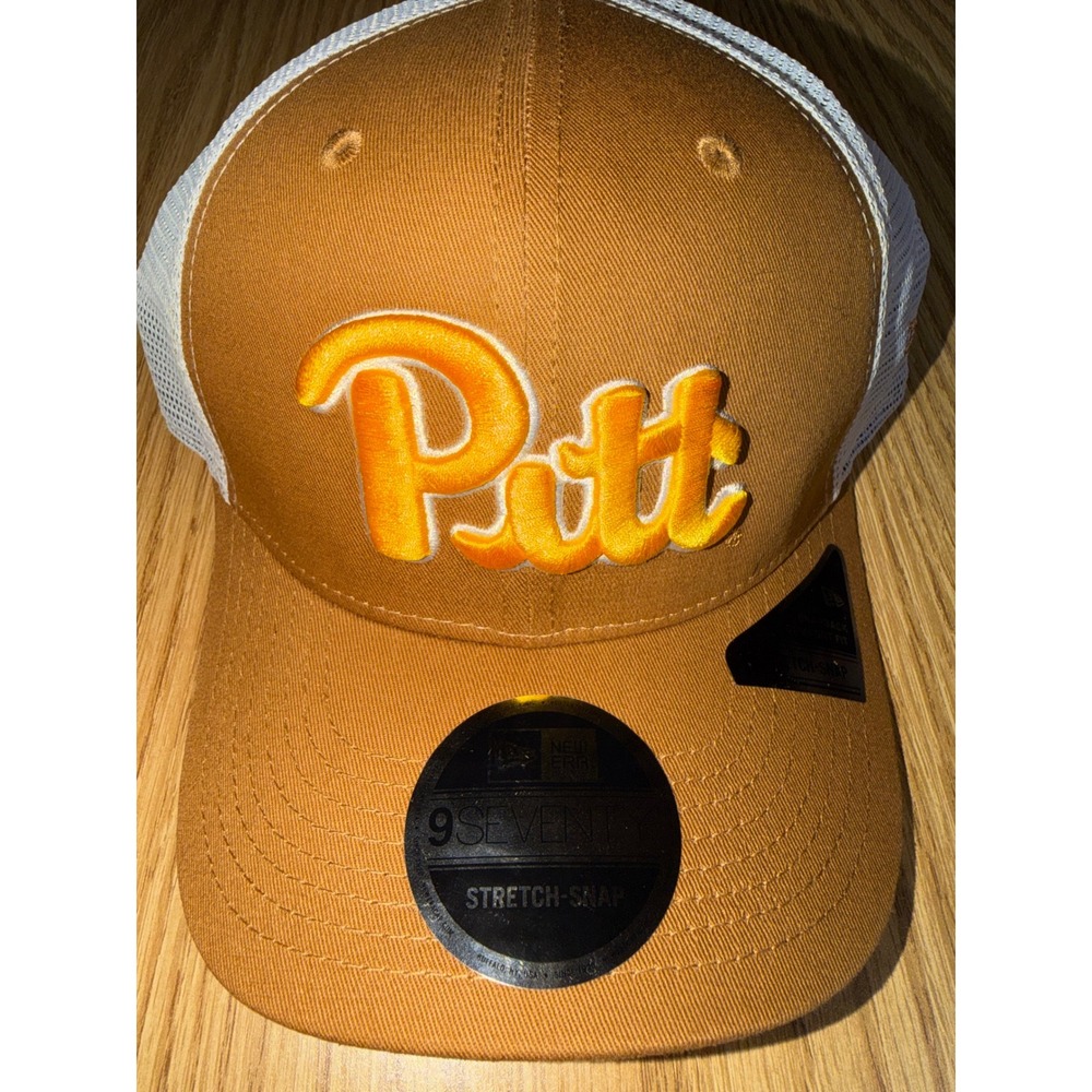 New Era Pitt Panthers 9SEVENTY Stretch-Snap Trucker Hat Brown White 60715791